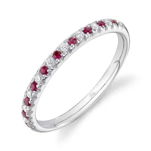 0.10CT DIAMOND & 0.10CT RUBY BAND