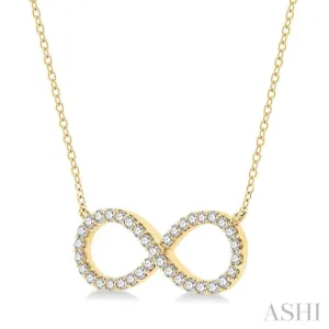 1 Ctw Round Cut Diamond Infinity Necklace in 14K Yellow Gold