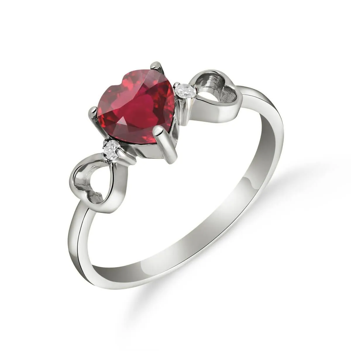 1.01 Carat 14K Solid White Gold Amethystong The Gifted Ruby Diamond Ring