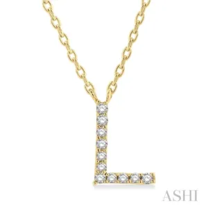 10K Gold "L" Diamond Initial Necklace