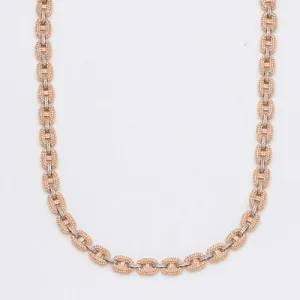 10KR W 6.65CTW DIAMOND GUCCI LINK NECKLACE