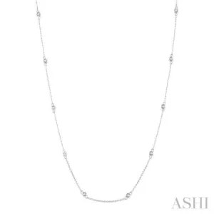 1/3 Ctw Round Cut Diamond Fashion Necklace in 14K White Gold