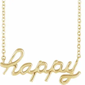 14K Yellow Gold Happy 16" Necklace