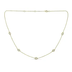 14KT 2.00CT ROUND DIAMONDS BY THE YARD NECKLACE 18"-2 COLORS