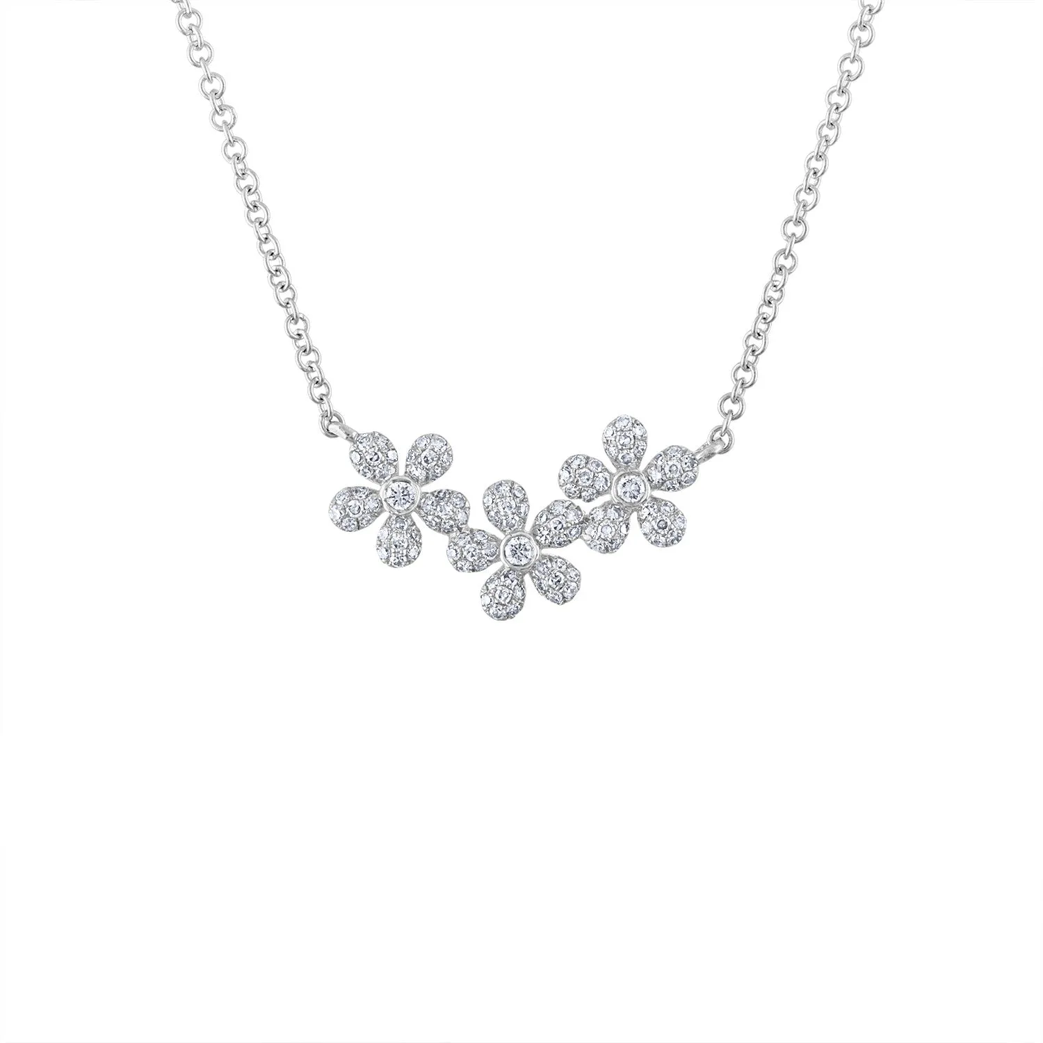 14KT GOLD DIAMOND DAISY NECKLACE