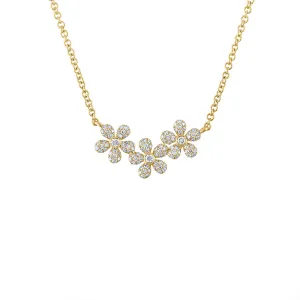 14KT GOLD DIAMOND DAISY NECKLACE