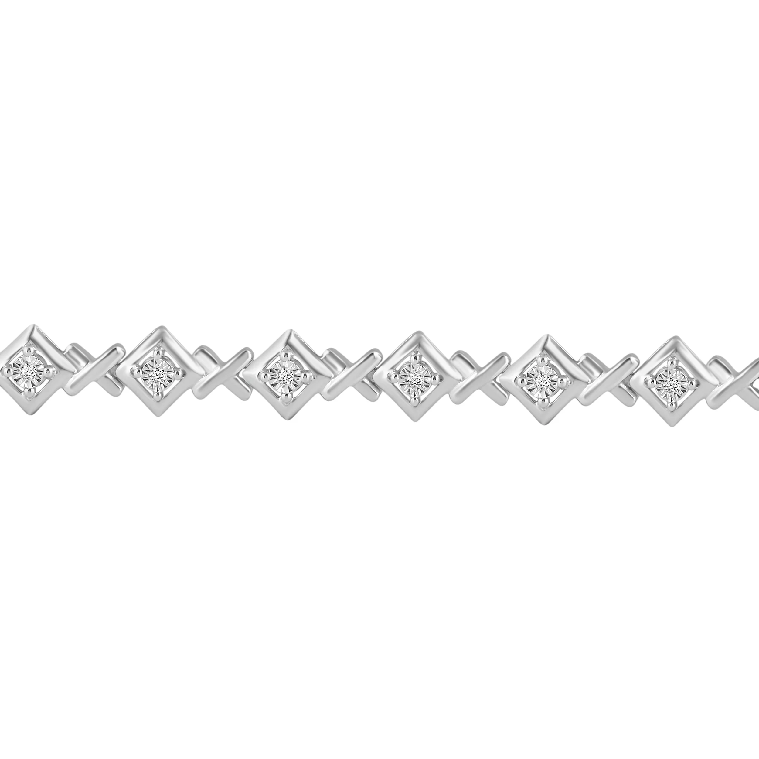 1/6ct tw Diamond XO Tennis Bracelet in Sterling Silver