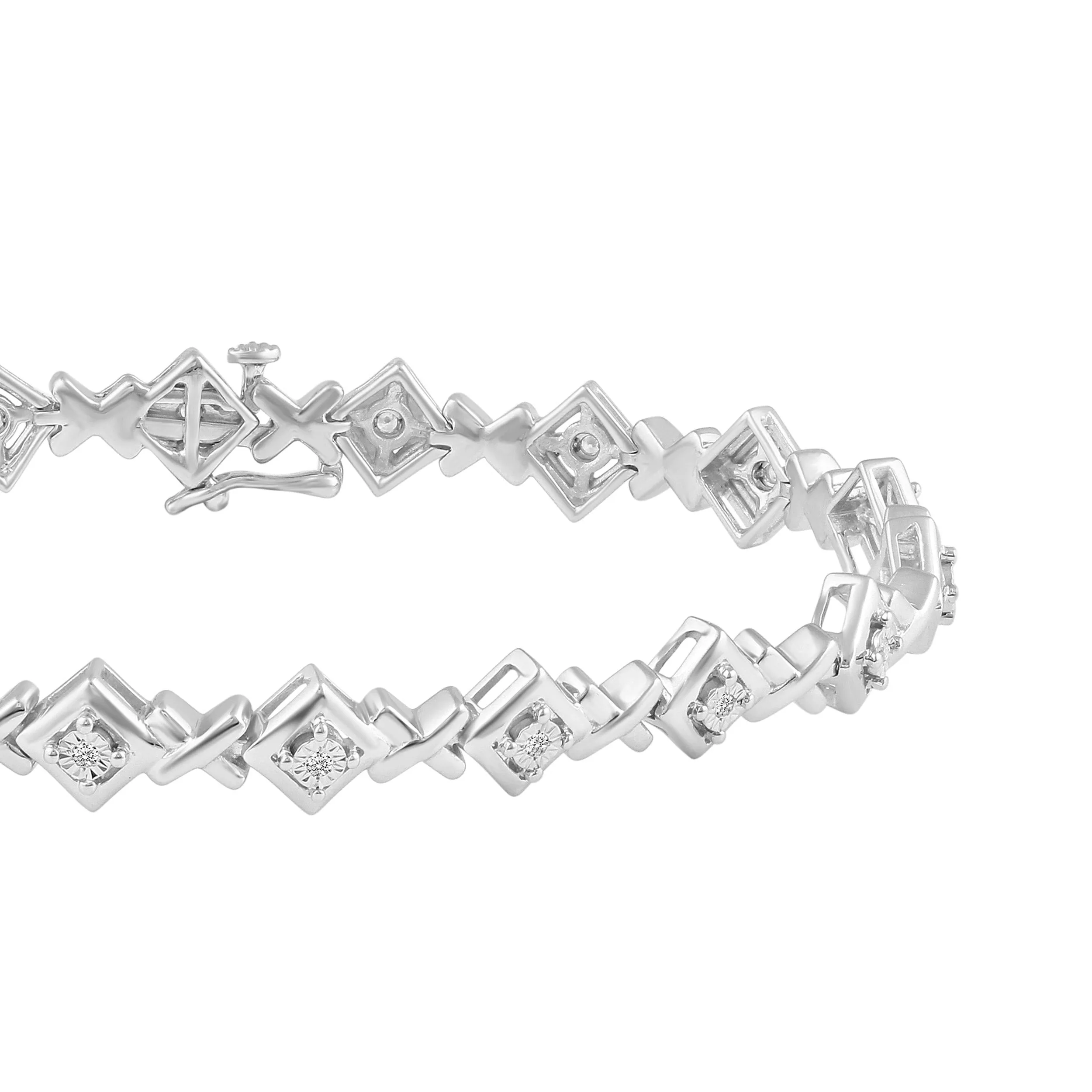 1/6ct tw Diamond XO Tennis Bracelet in Sterling Silver