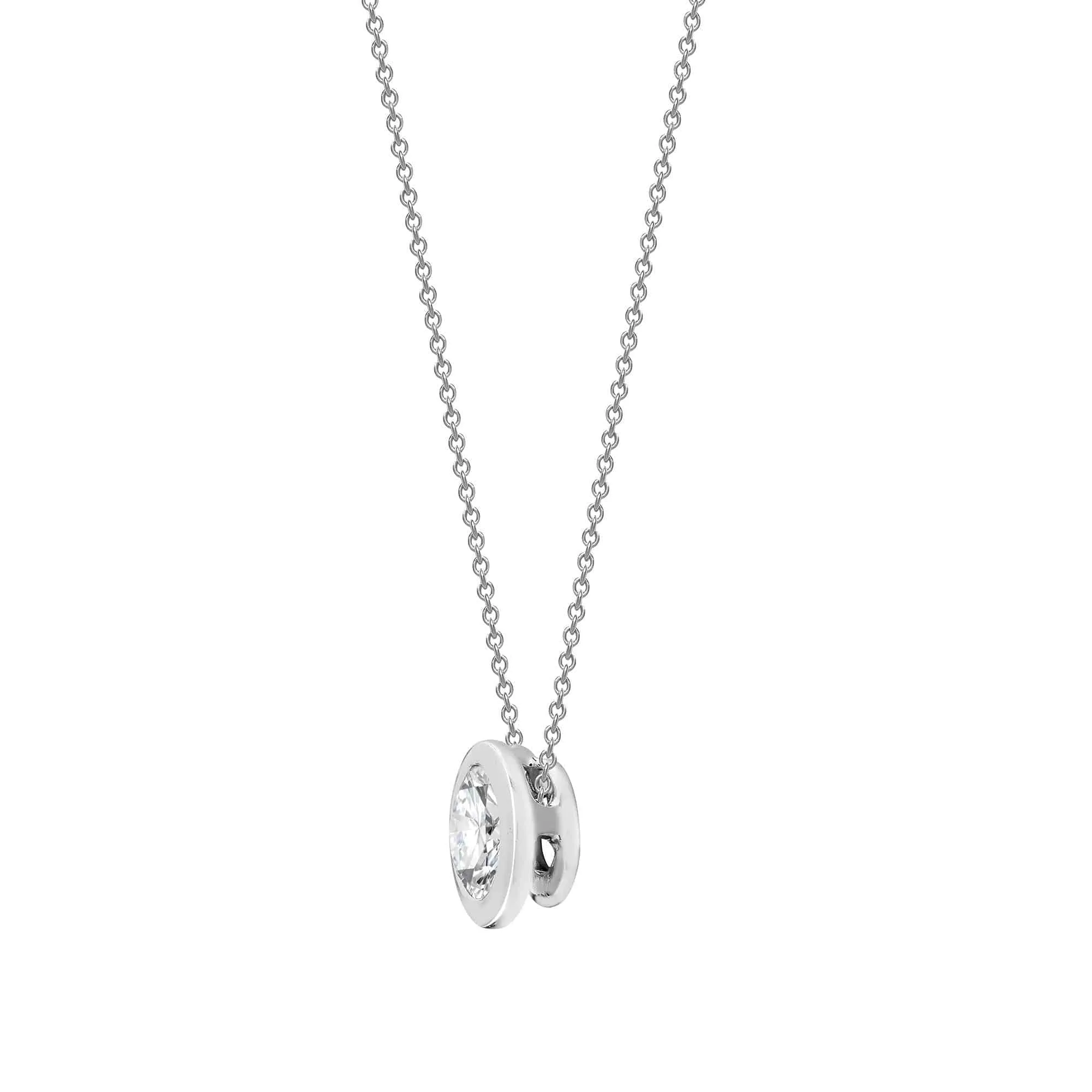 18ct White 0.50ct Threaded Rub over set Diamond Pendant