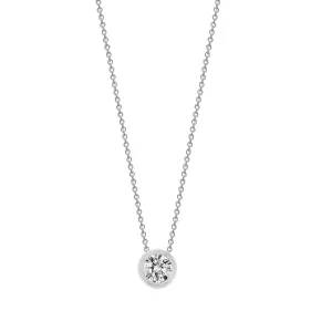 18ct White 0.50ct Threaded Rub over set Diamond Pendant