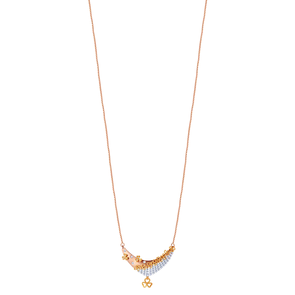 18k Diamond Necklace With Multiple Flower Shape Details