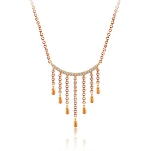 18k Gold Gold and Diamond Threads Diamond Necklace