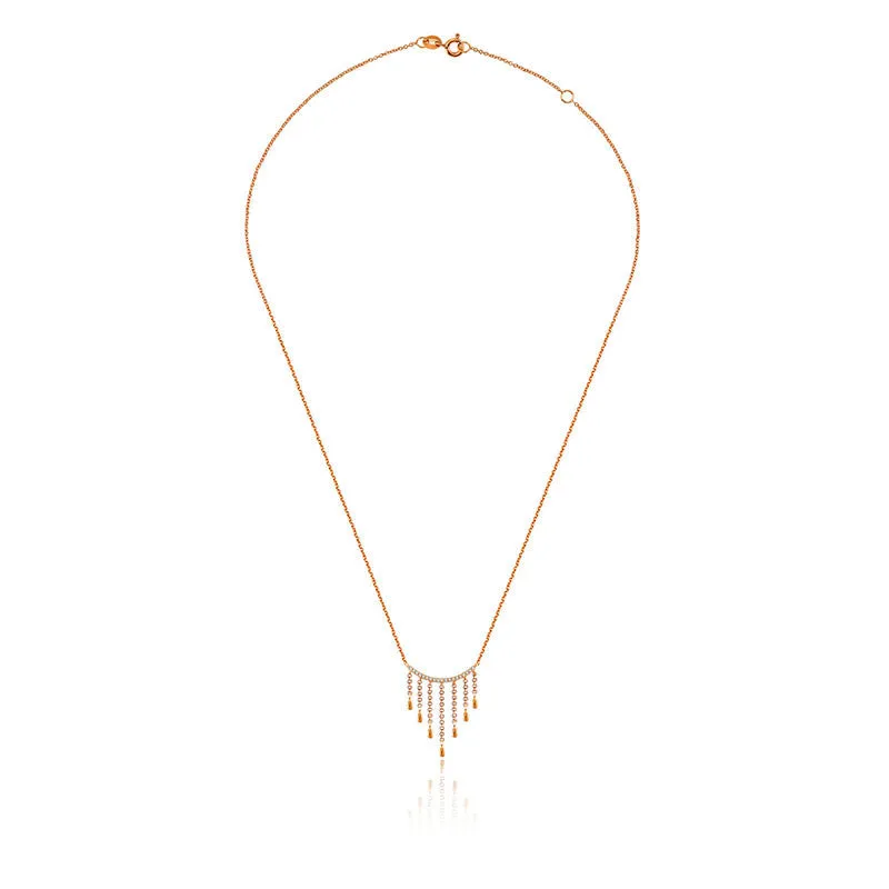 18k Gold Gold and Diamond Threads Diamond Necklace