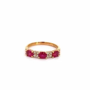 18k Gold Heat Treated Ruby Ring