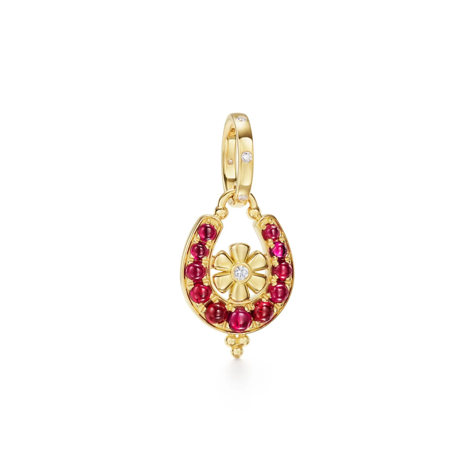 18K Ruby Horseshoe Pendant