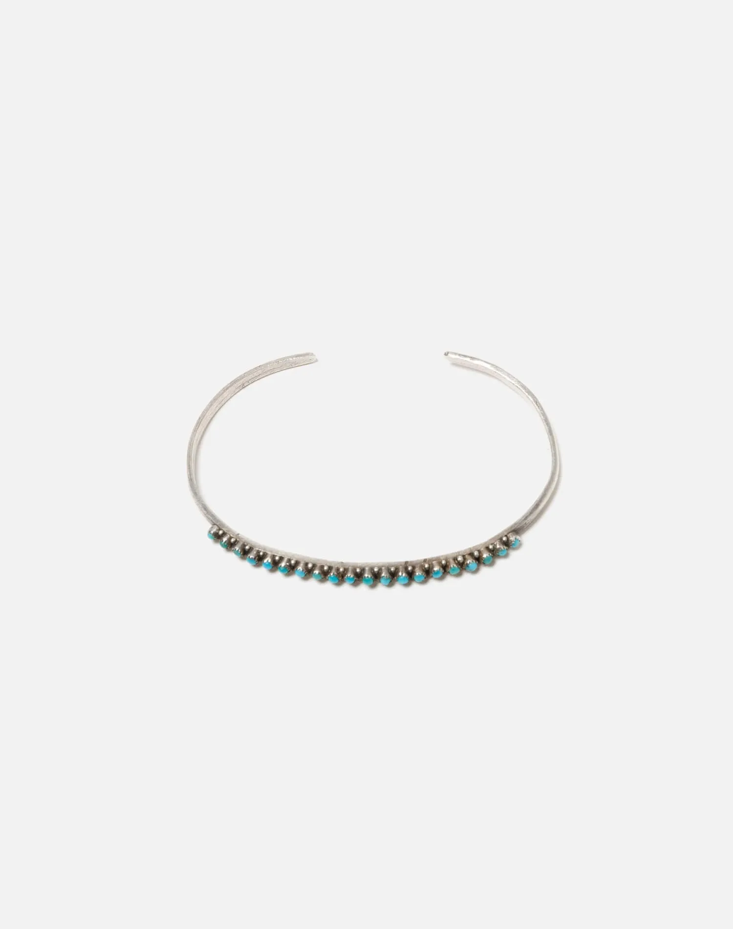 1940s Sterling Silver And Turquoise Zuni Snake Eyes Bracelet - #87