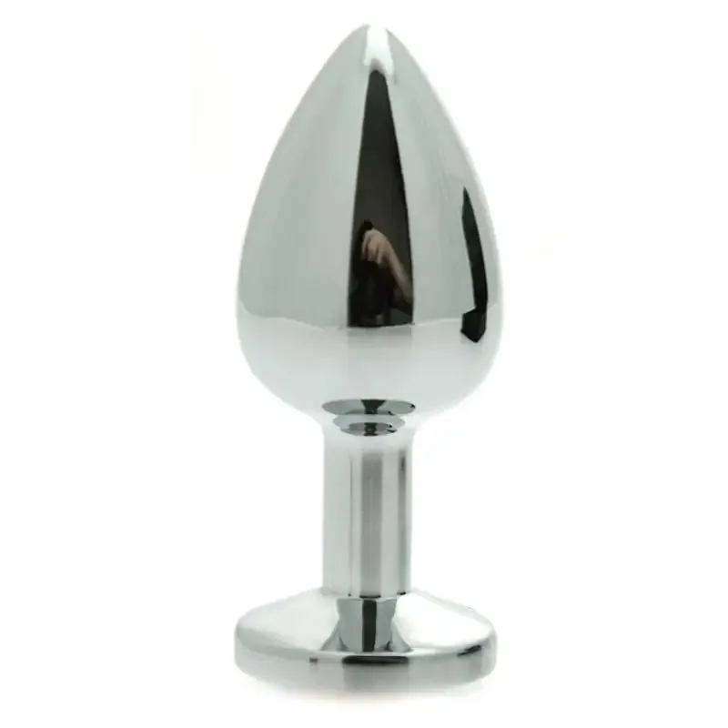 3-inch Rimba Luxury Stainless Steel Silver Ruby Butt Plug