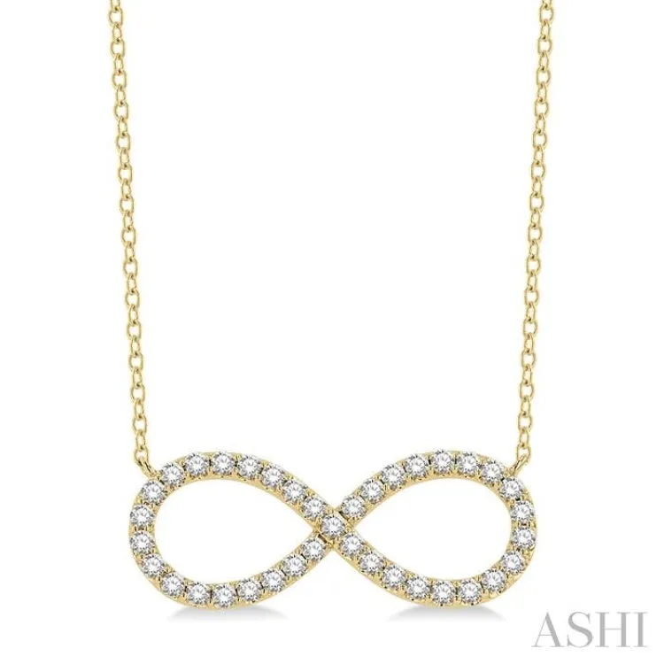 3/4 ctw Round Cut Diamond Infinity Necklace in 14K Yellow Gold