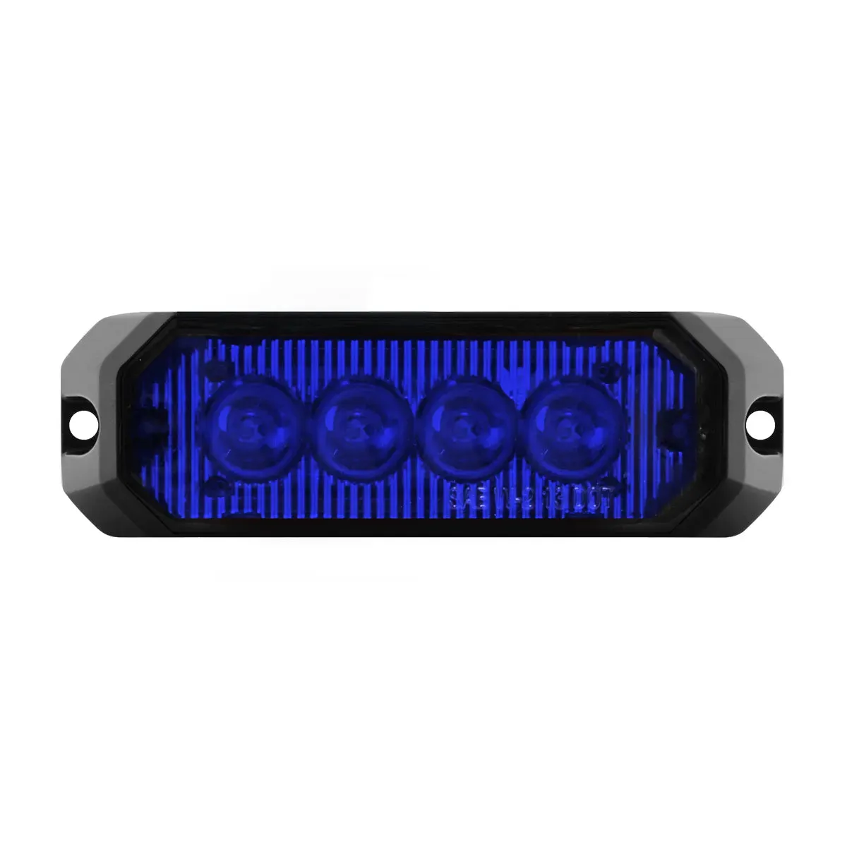 4″ MEDIUM RECTANGULAR HIGH POWER LED STROBE LIGHT, BLUE/BLUE