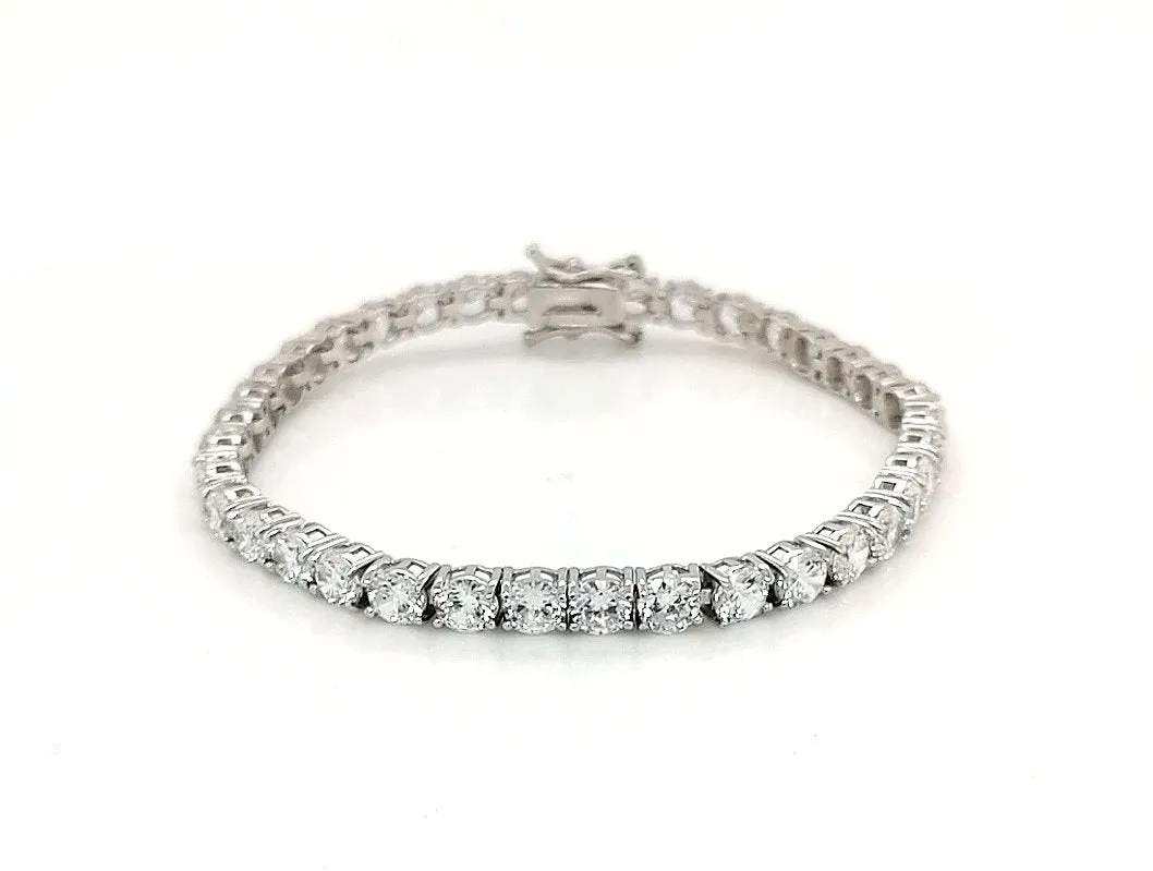 4mm Sterling Silver Rhodium Plated Tennis Bracelet