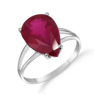 5 Carat 14K Solid White Gold Dante's Beatrice Ruby Ring