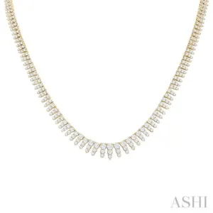 5 Ctw Graduated Round Cut Diamond Riviera Necklace in 14K Yellow Gold