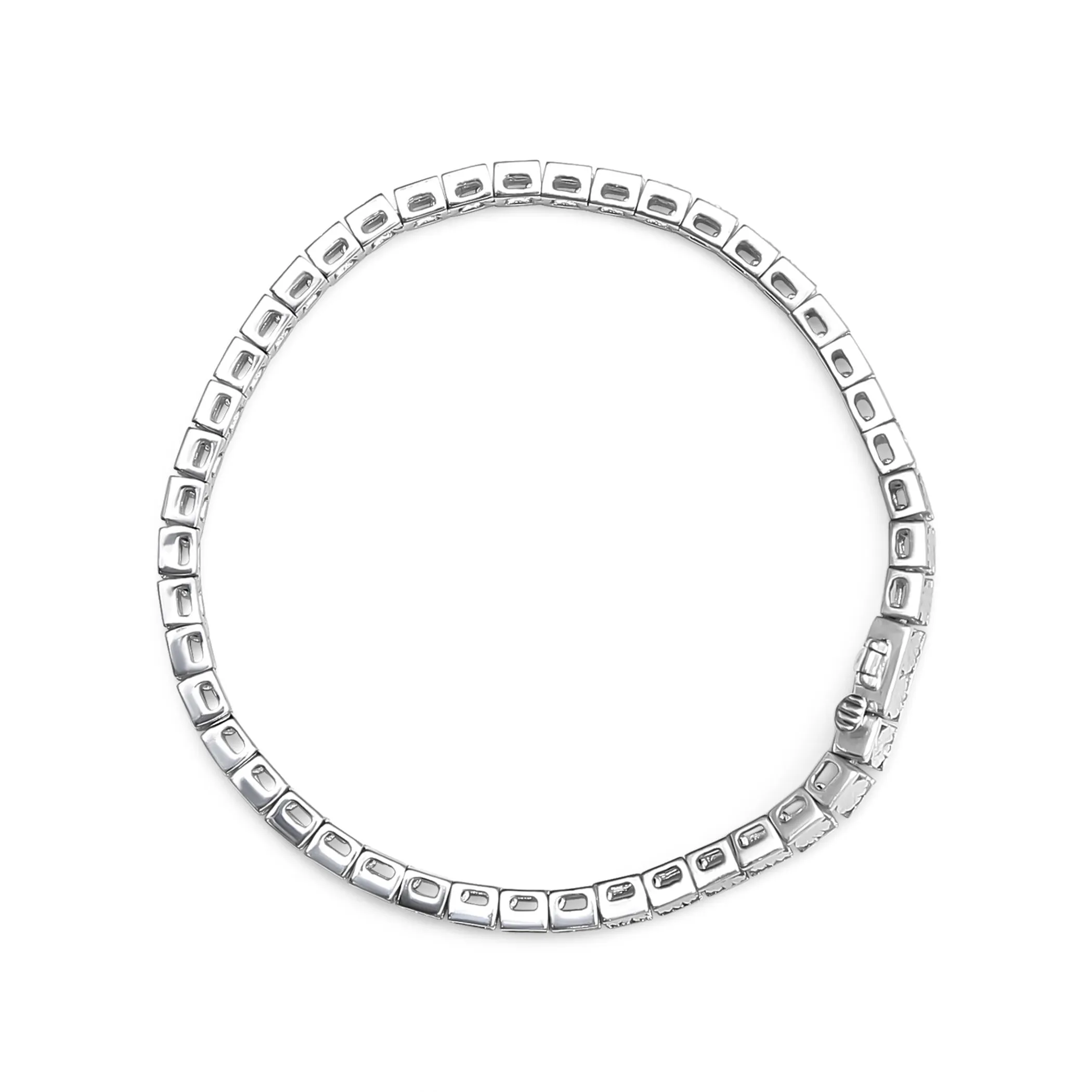 .925 Sterling Silver 1/4 Cttw Miracle Set Diamond and Bead Link 7.25" Tennis Bracelet (I-J Color, I2-I3 Clarity)