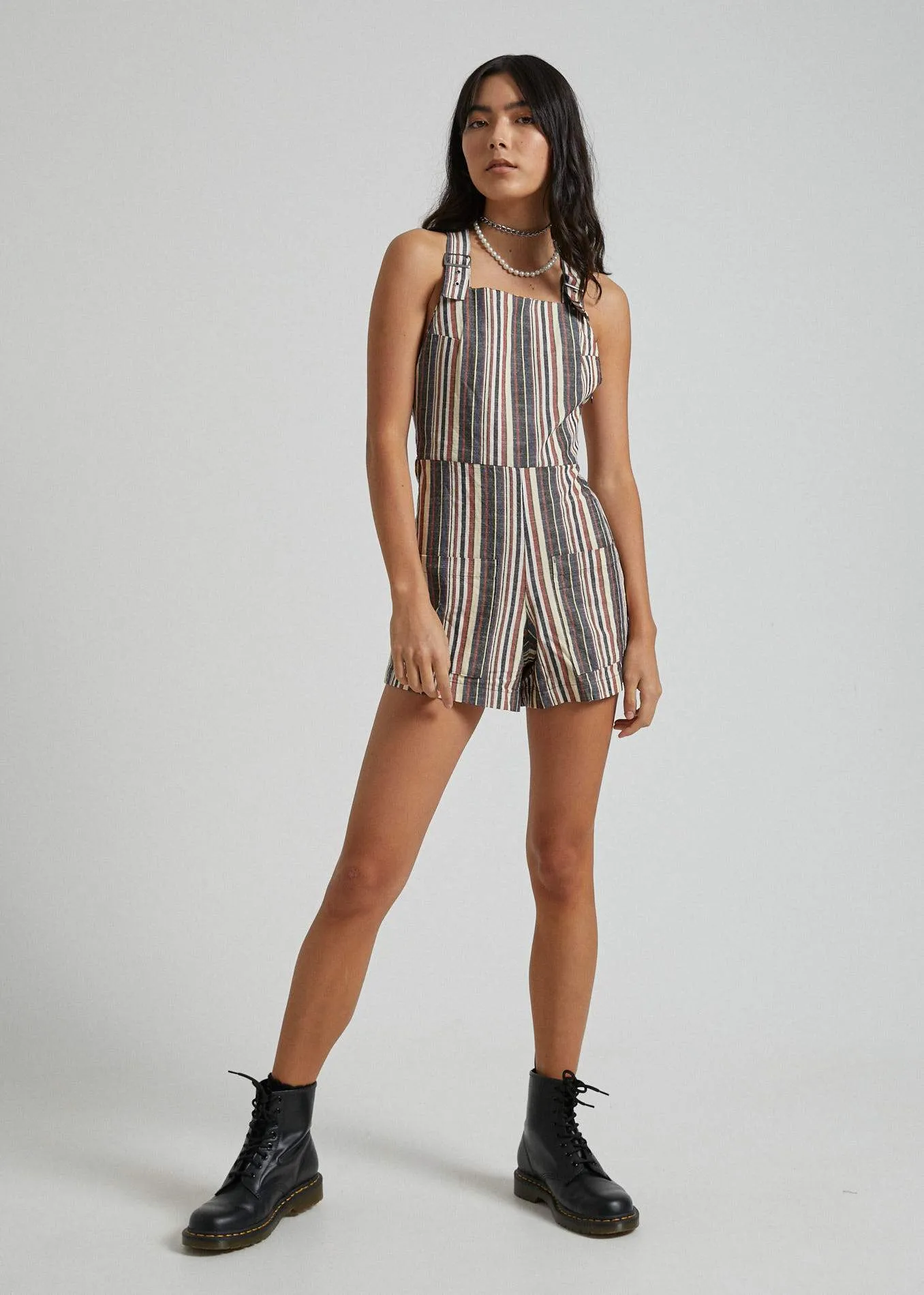 Afends Womens Nyx Stripe - Playsuit - Multi