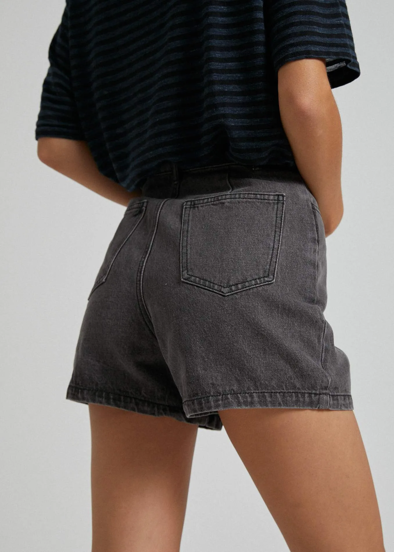 Afends Womens Seventy Threes - Denim Short - Stone Black