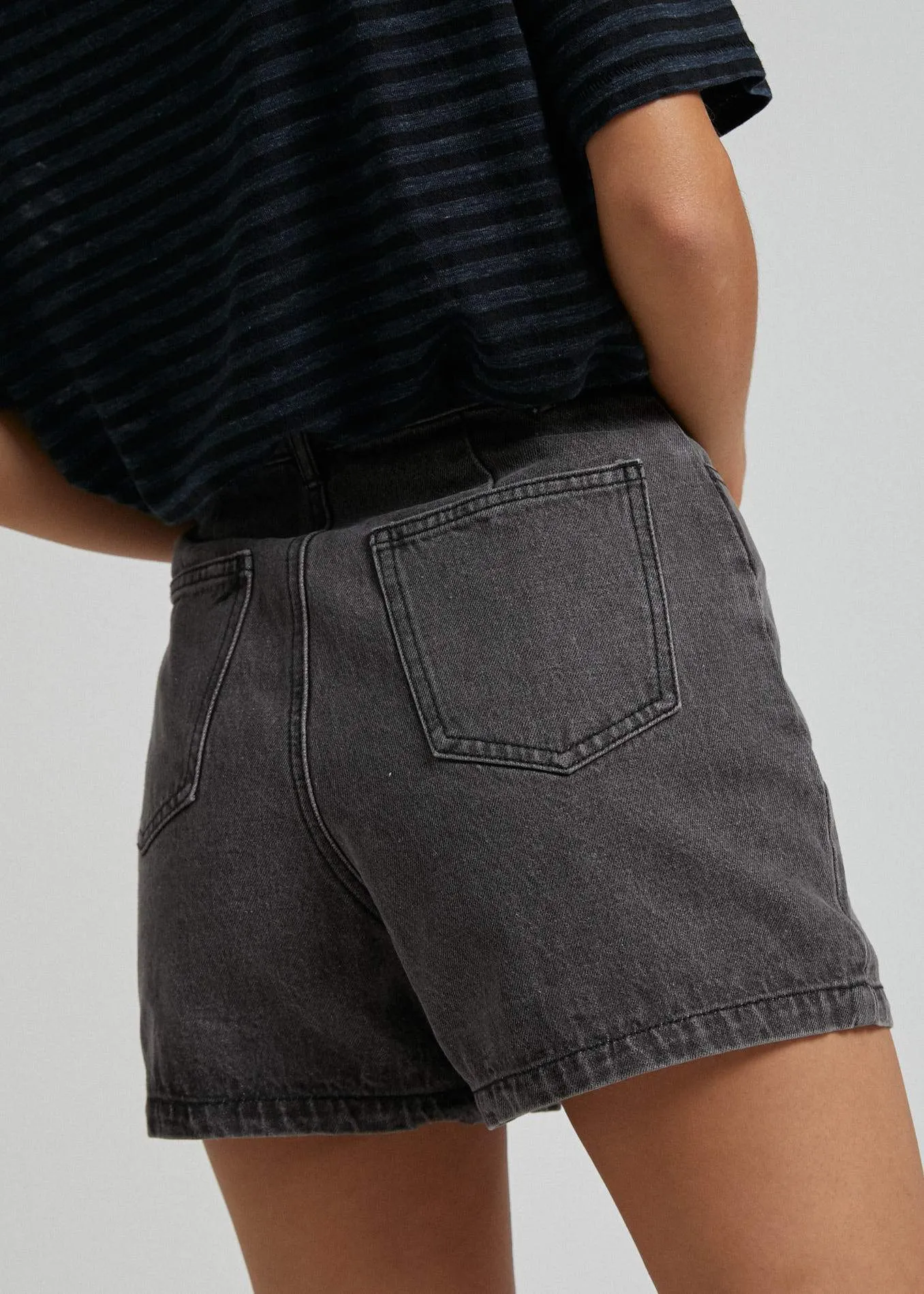 Afends Womens Seventy Threes - Denim Short - Stone Black