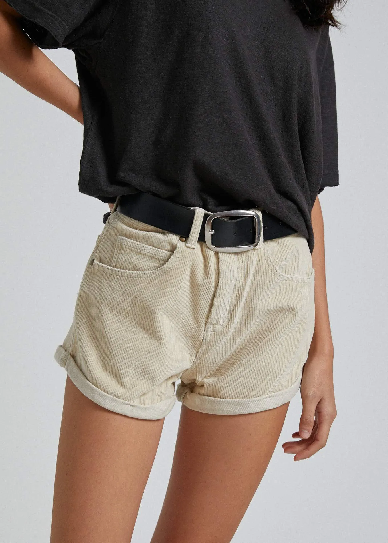 Afends Womens Tyler - Corduroy Short - Macadamia