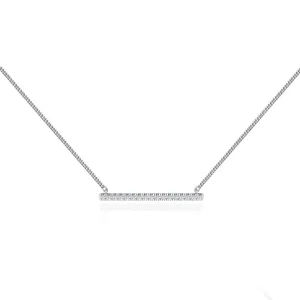 AMAL - Lab Diamond Bar Necklace 18k White Gold