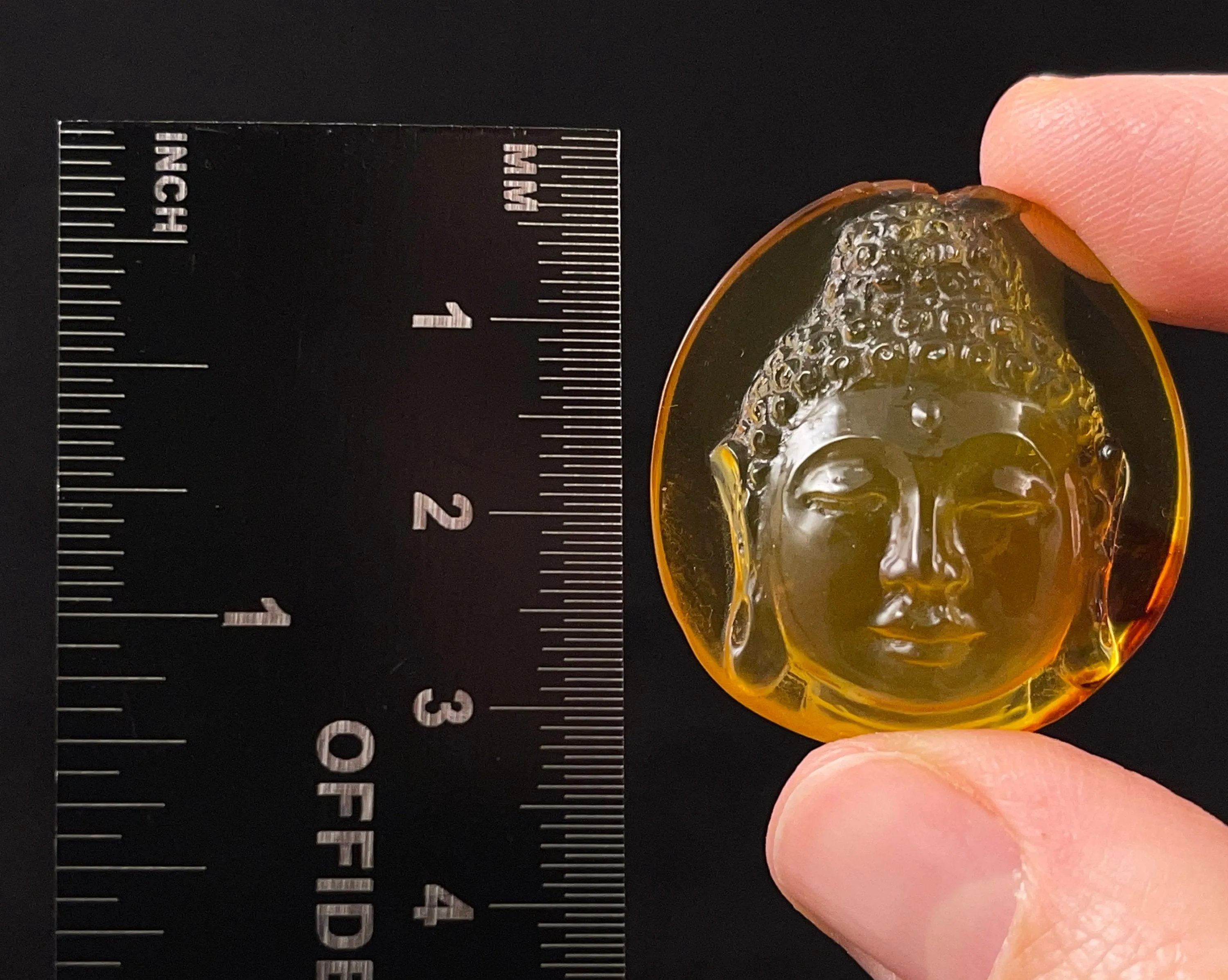 AMBER Crystal Buddha - Crystal Carving, Housewarming Gift, Home Decor, Healing Crystals and Stones, 52699