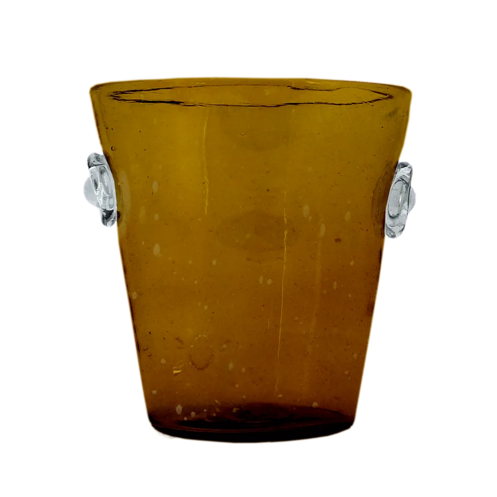 Amber Glass Ice Bucket