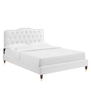 Amber Performance Velvet Twin Platform Bed By Modway - MOD-6779 - White