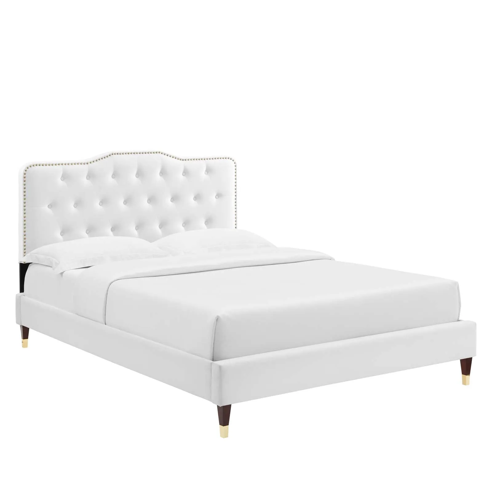 Amber Performance Velvet Twin Platform Bed By Modway - MOD-6779 - White