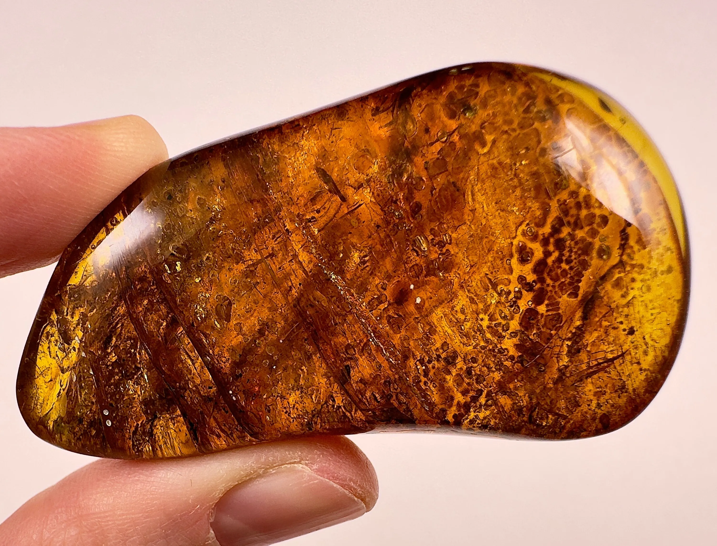 AMBER Stone - Insect Inclusion, Real Fossil - Tumbled Stones, Tumbled Crystals, Healing Crystals and Stones,  52725