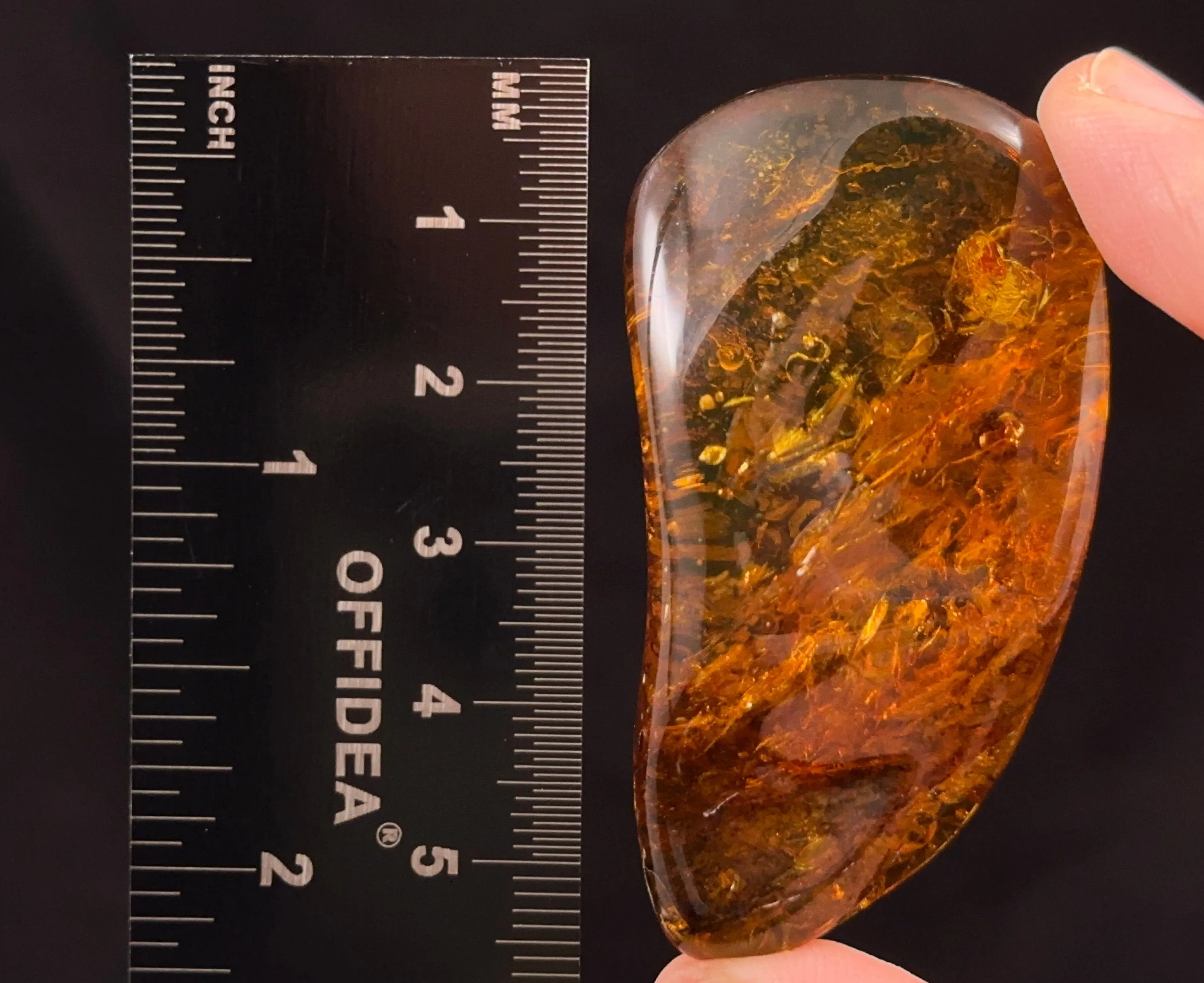 AMBER Stone - Insect Inclusion, Real Fossil - Tumbled Stones, Tumbled Crystals, Healing Crystals and Stones,  52725