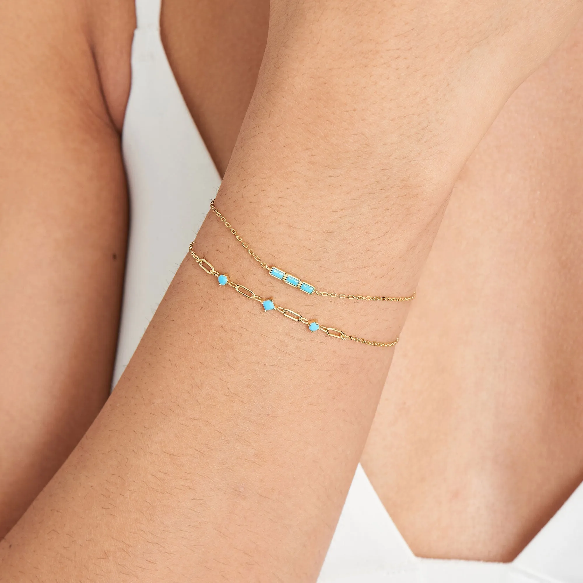 Ania Haie Gold Turquoise Link Bracelet