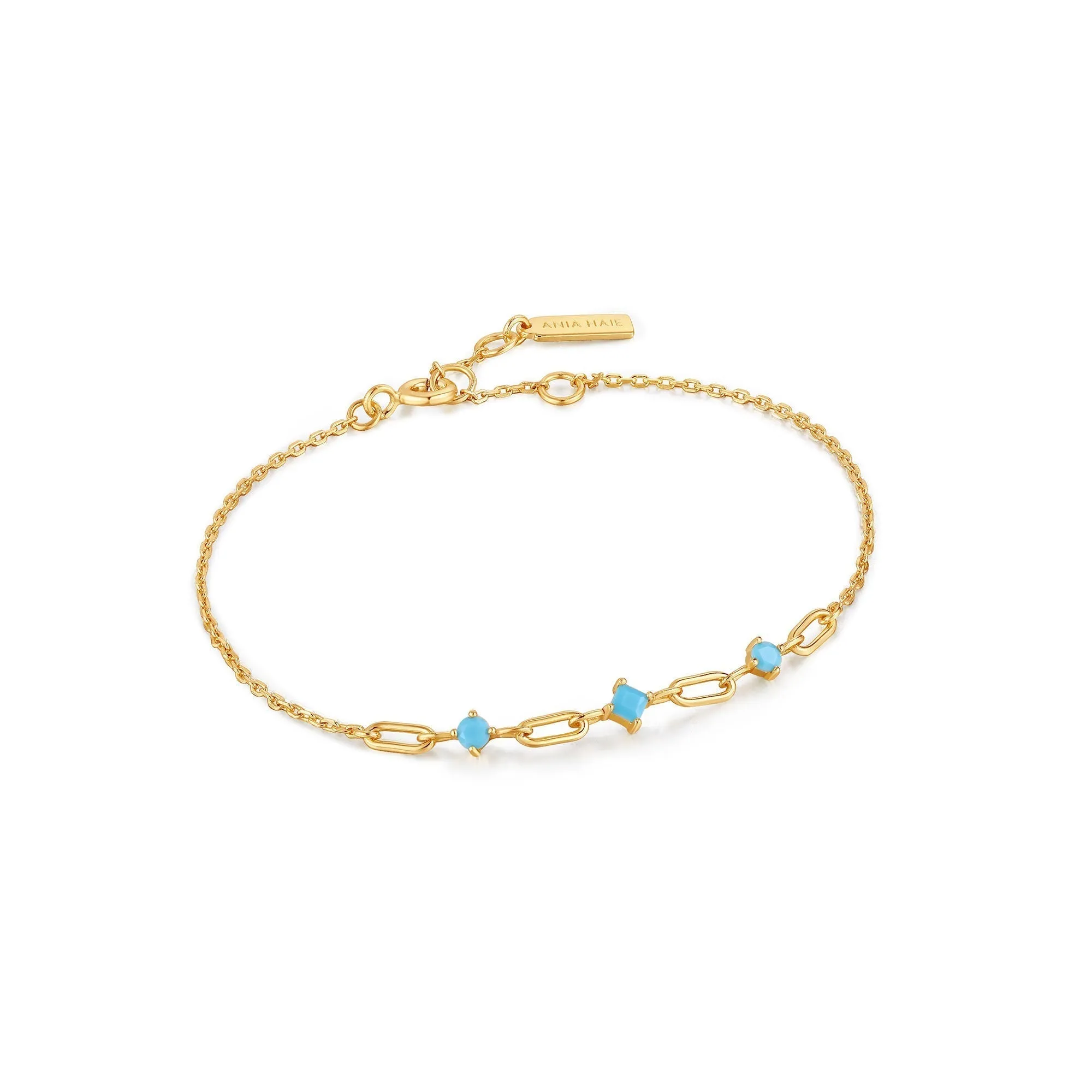 Ania Haie Gold Turquoise Link Bracelet