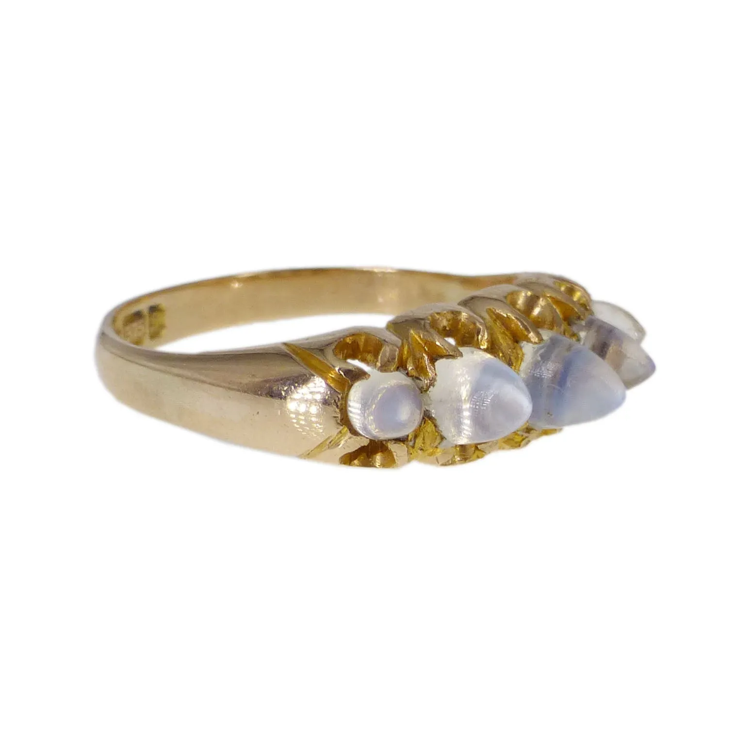 Antique 9ct Gold Moonstone Bullet Ring