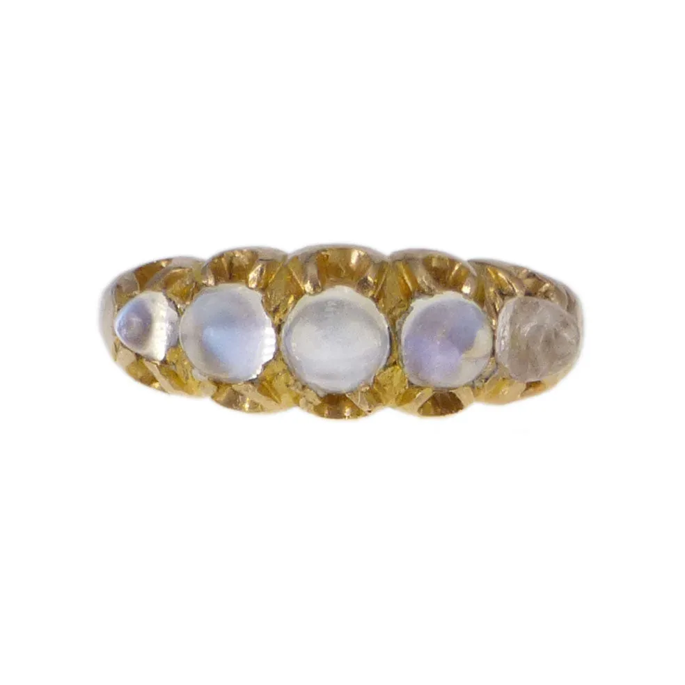 Antique 9ct Gold Moonstone Bullet Ring