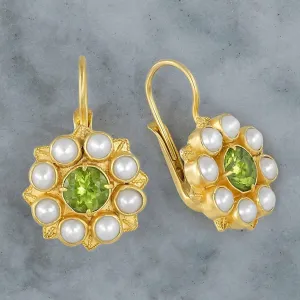 Astrophel Peridot and Pearl Earrings