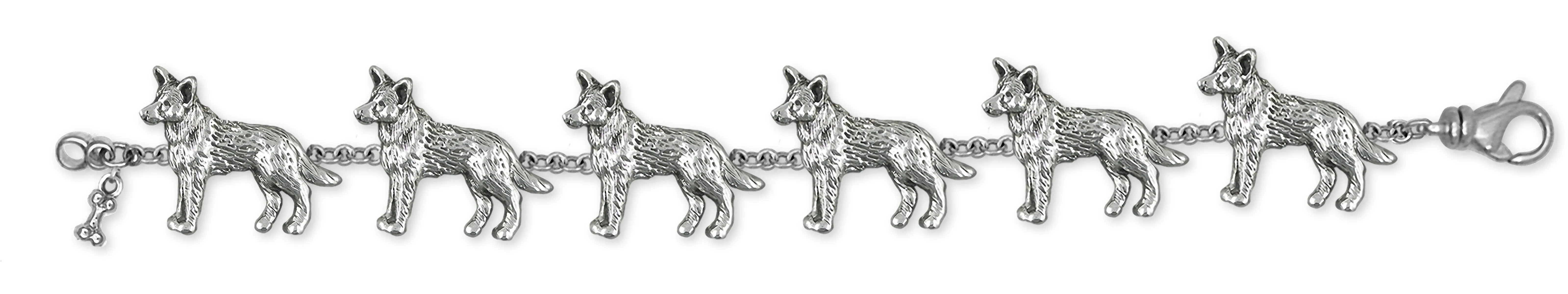 Australian Cattle Dog Jewelry Sterling Silver Handmade Cattle Dog Bracelet  ACD8-BR