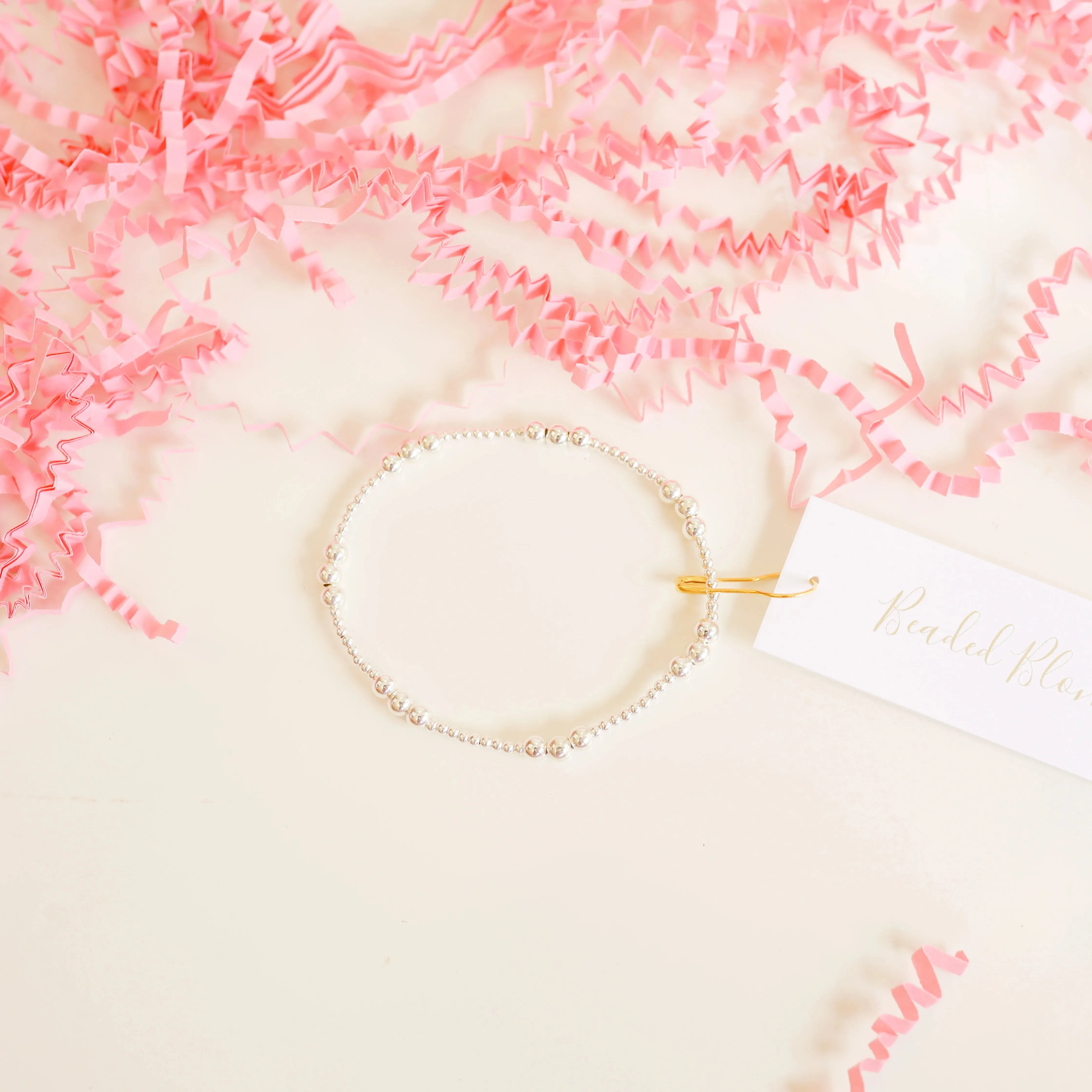 Beaded Blondes | ILY Silver Bracelet