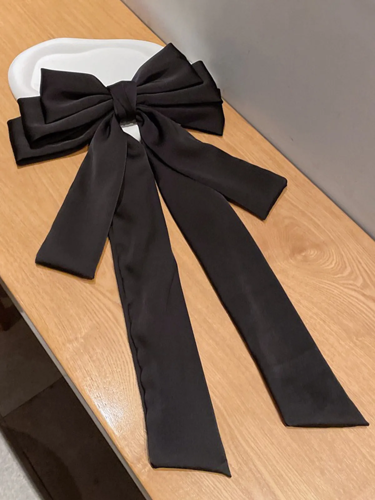 Black Big Bow Ribbon Hairpin