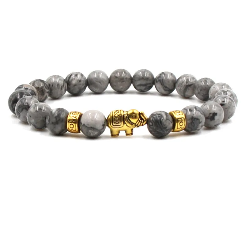 Black Lava Volcanic Stone Elephant Men's And Women's Fashion Bracelet