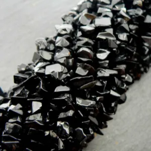 Black Onyx Chip Beads 35" Strand