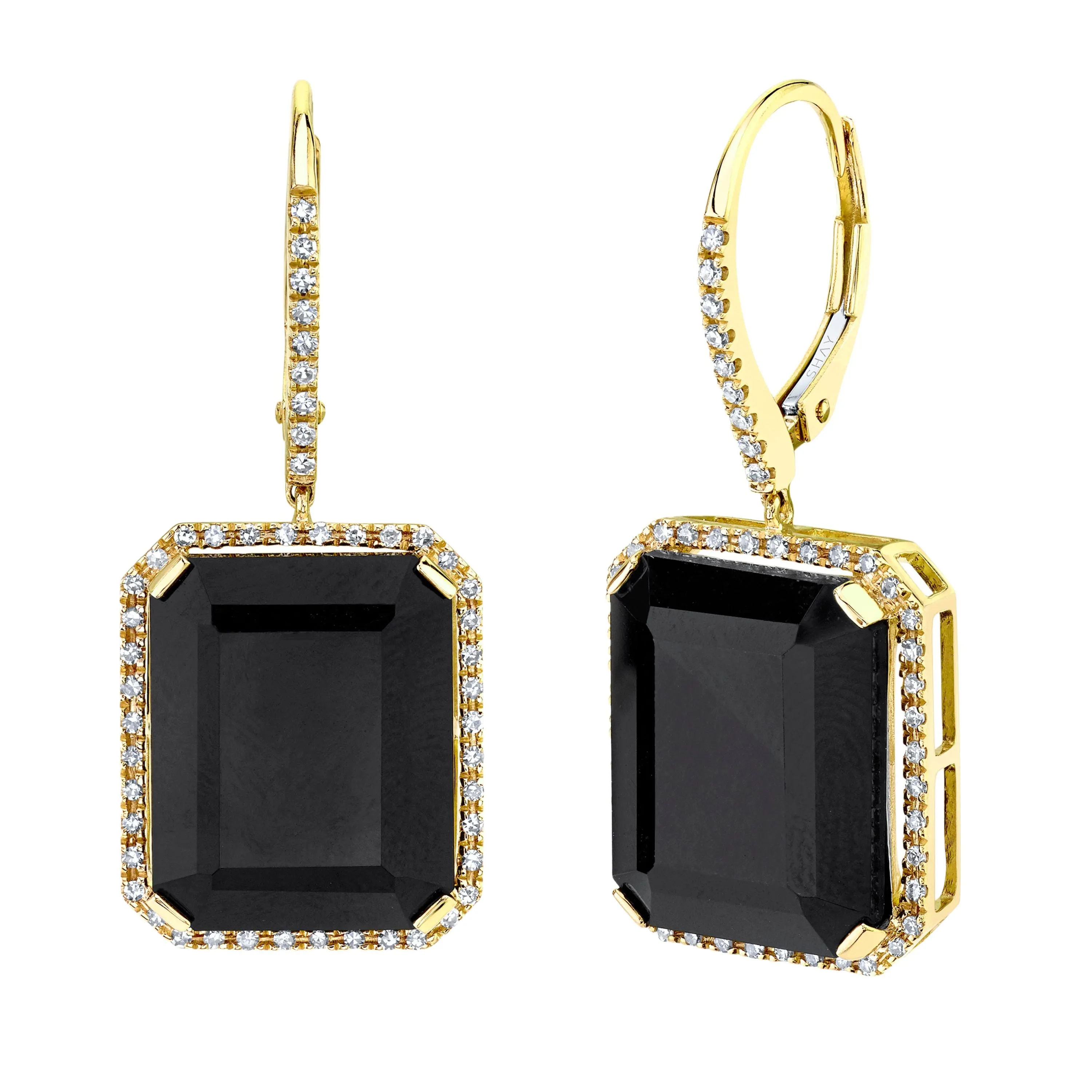 BLACK ONYX PORTRAIT EARRINGS