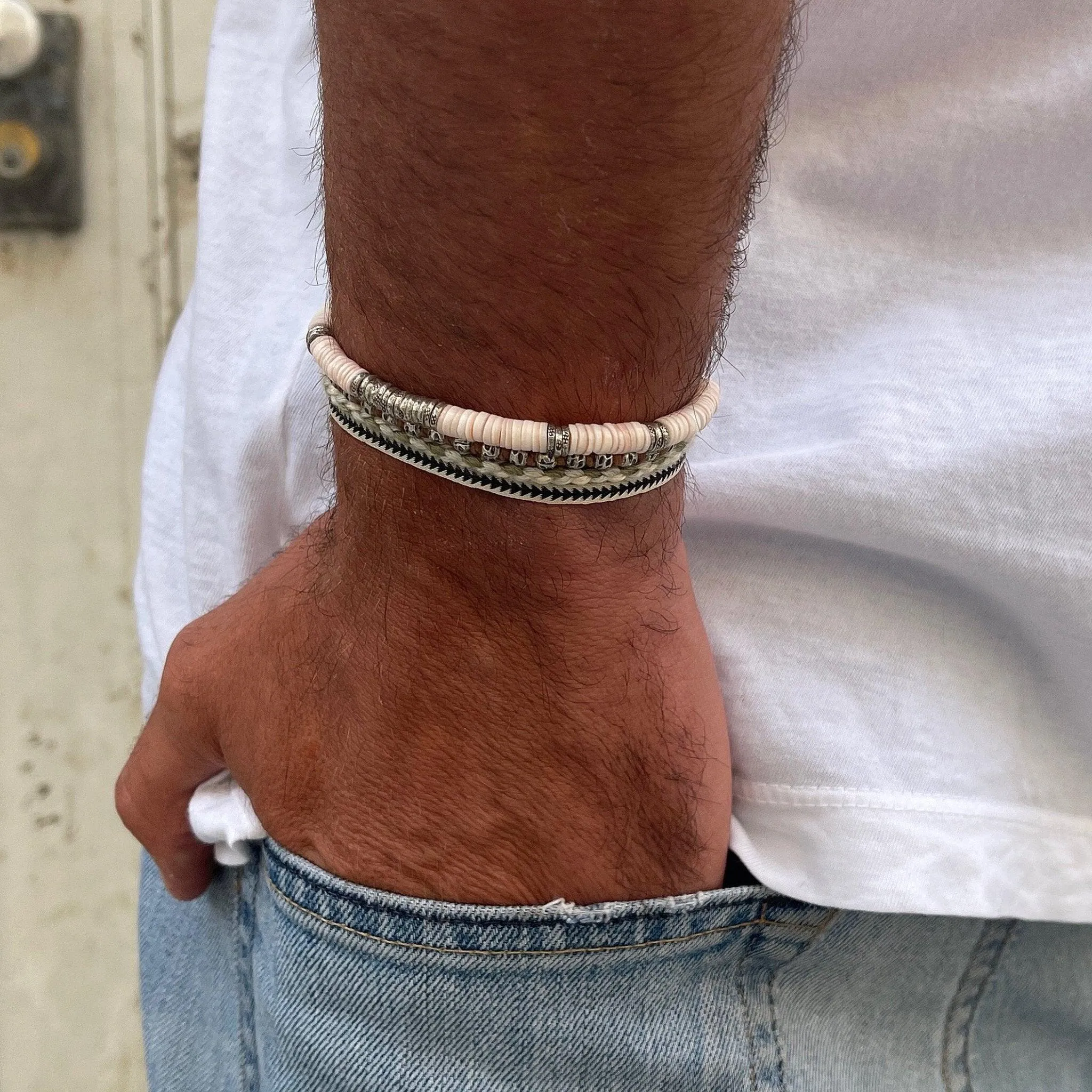 Braided "Kamasan" Silver Bracelet (Brown)